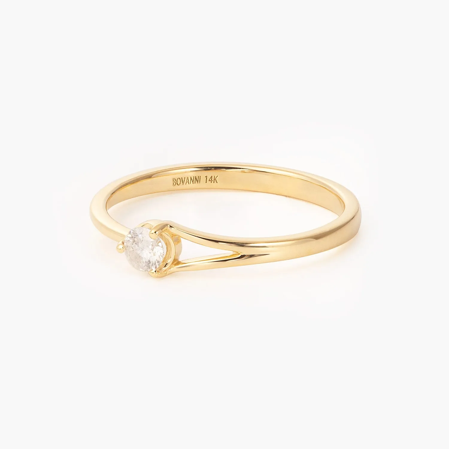 14K Youth Solitaire Fashion Ring With Diamonds