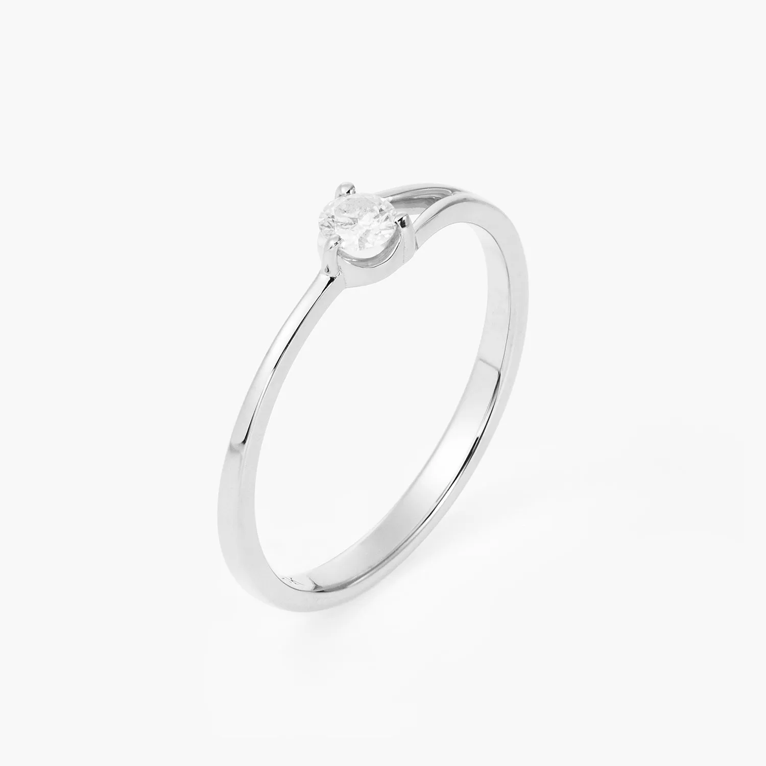 14K Youth Solitaire Fashion Ring With Diamonds