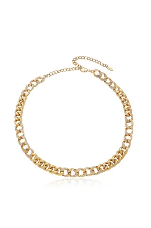 18k Chain Link Rhinestone Necklace