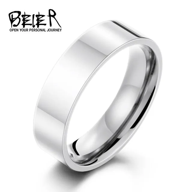 316L Stainless Steel ring Cool Man's High Polished Jewelry Silver Color Fashion Wedding Ring  WR-R006