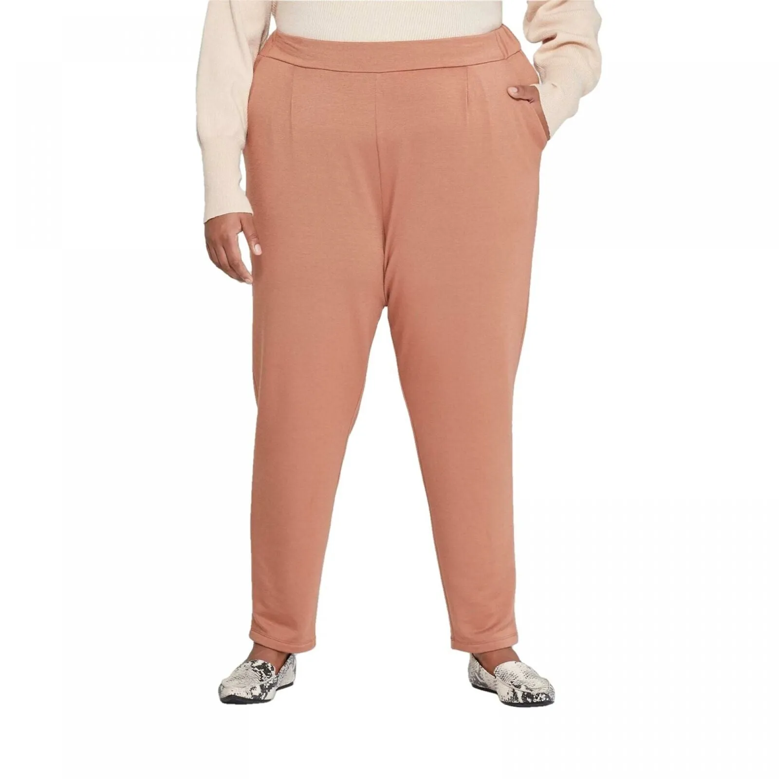 A New Day Women's Plus Size Mid Rise Straight Fit French Terry Pants