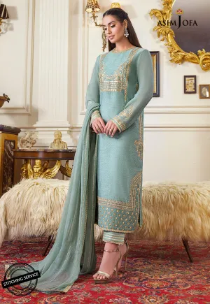 AJIM-21 Asim Jofa The Iqra & Minal Edit Winter Collection 2022 | Unstitched Embroidered Cotton Suits