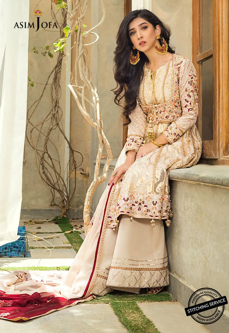 AJLE-10 | Asim Jofa Chiffon Collection 2021 Limited Edition | Unstitched Embroidered Chiffon Suits