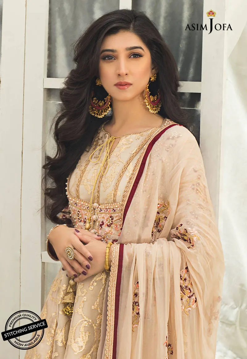 AJLE-10 | Asim Jofa Chiffon Collection 2021 Limited Edition | Unstitched Embroidered Chiffon Suits