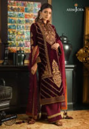 AJMR-04 | Asim Jofa Makhmal Royal Valvet Collection 2021 | Unstitched Valvet Suits