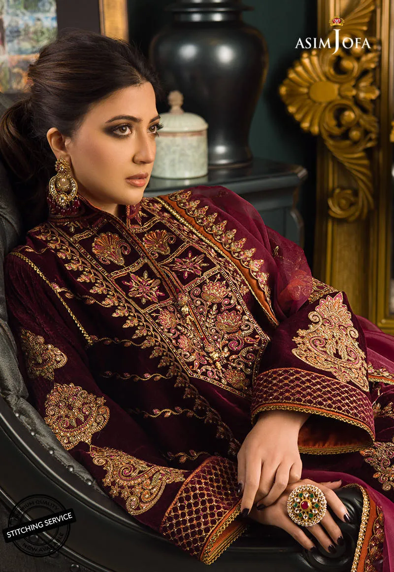 AJMR-04 | Asim Jofa Makhmal Royal Valvet Collection 2021 | Unstitched Valvet Suits