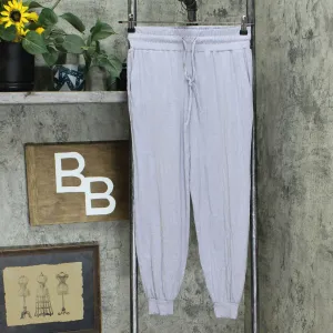 AnyBody Women's Cozy Knit Slub Jogger Pants Lilac Grey Petite XXS