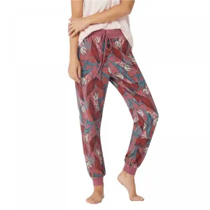 AnyBody Women's Plus Size Cozy Knit Floral Jogger Pants