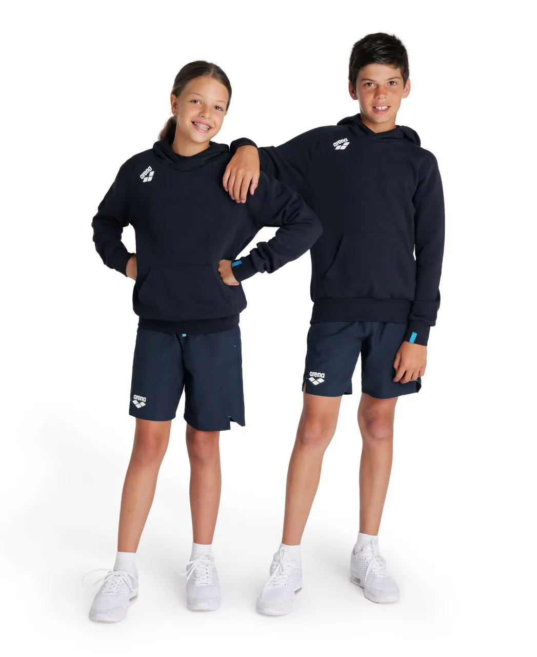 Arena Team Junior Hooded Panel Sweatshirt - Navy