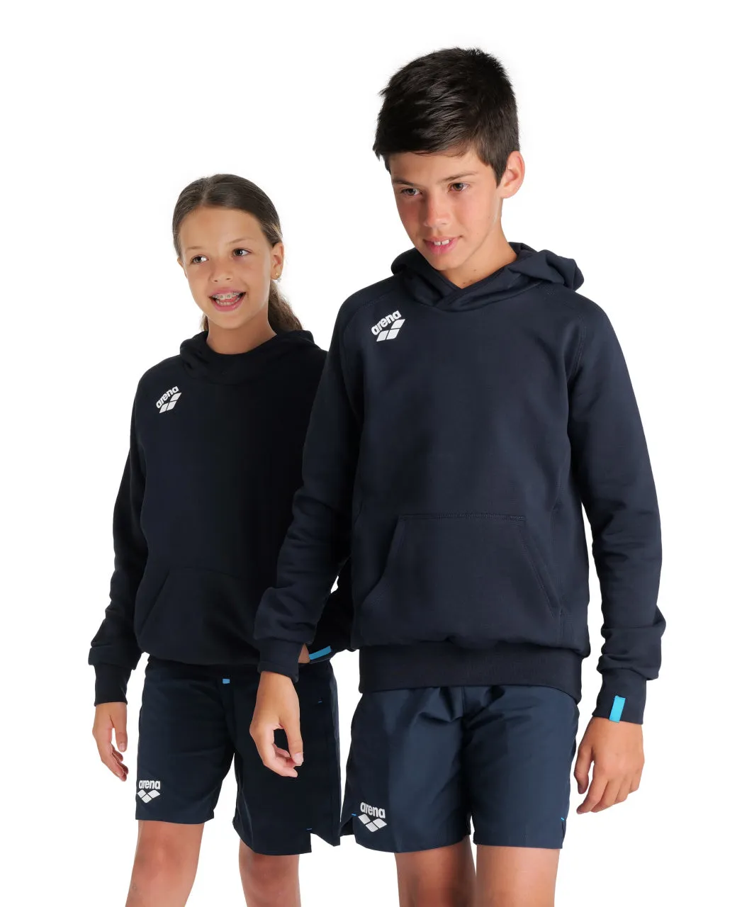 Arena Team Junior Hooded Panel Sweatshirt - Navy
