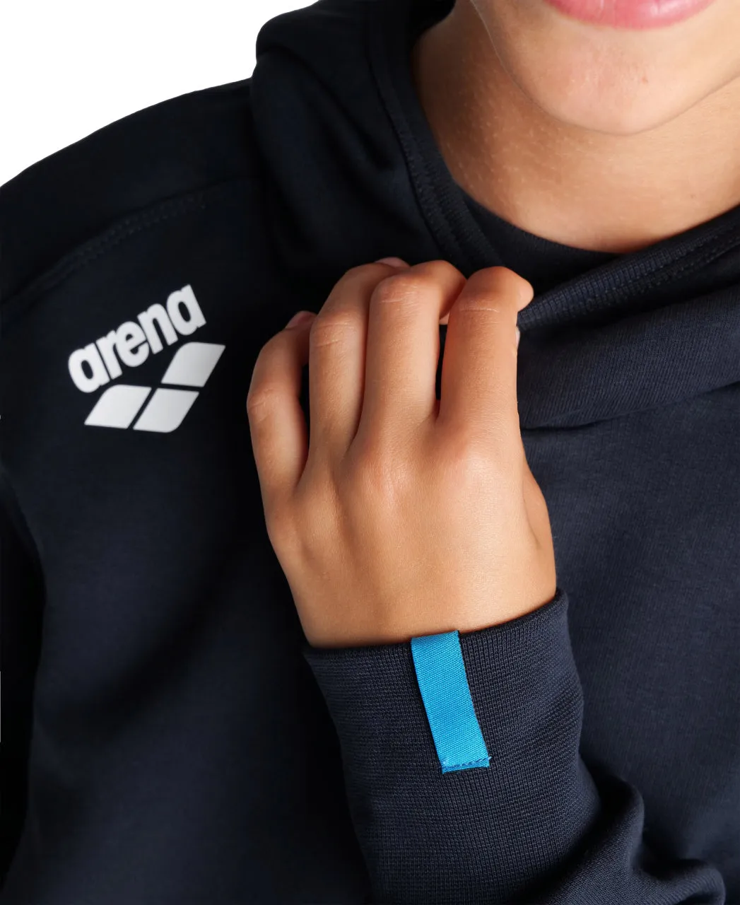 Arena Team Junior Hooded Panel Sweatshirt - Navy
