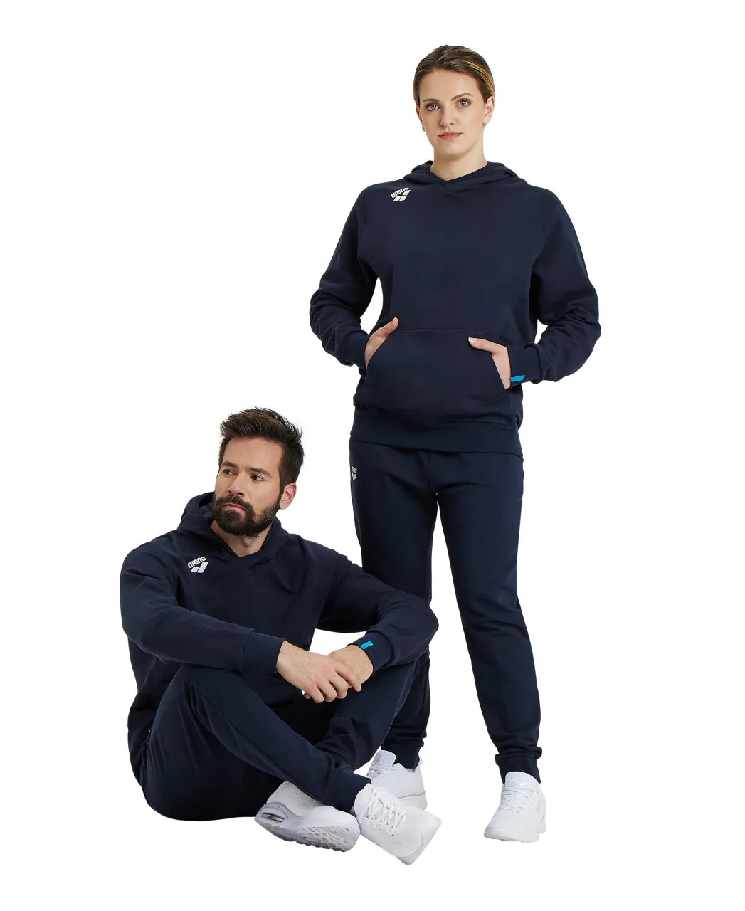 Arena Team Unisex Hooded Panel Sweatshirt - Navy
