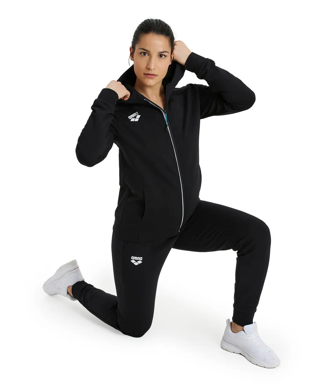 Arena Team Women's Hooded Panel Jacket - Black