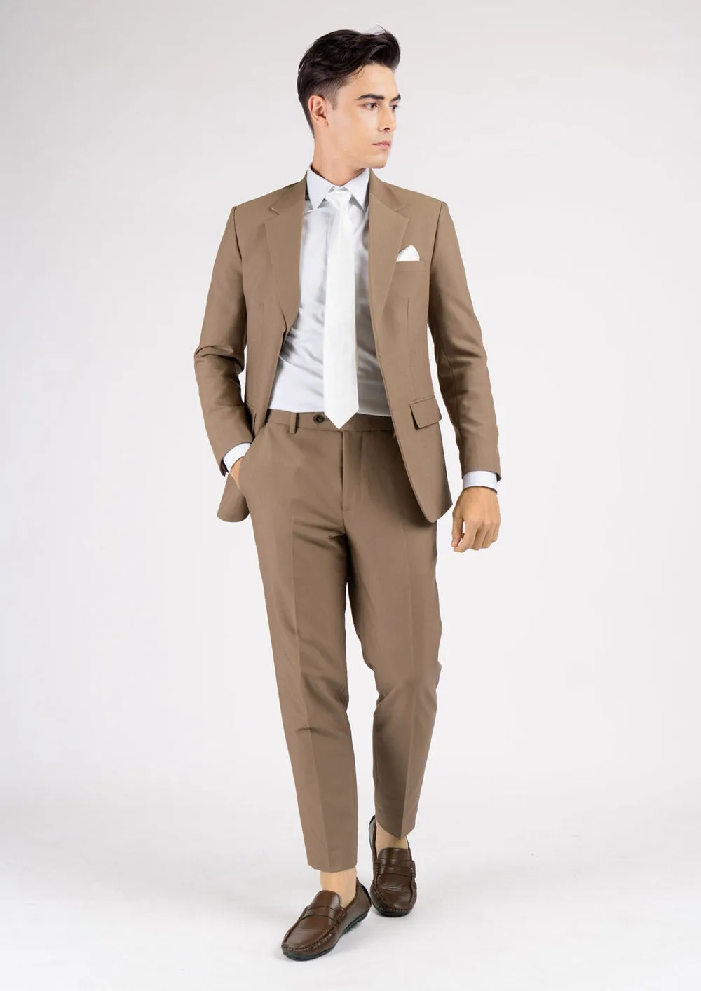 Astor Light Brown Stretch Suit
