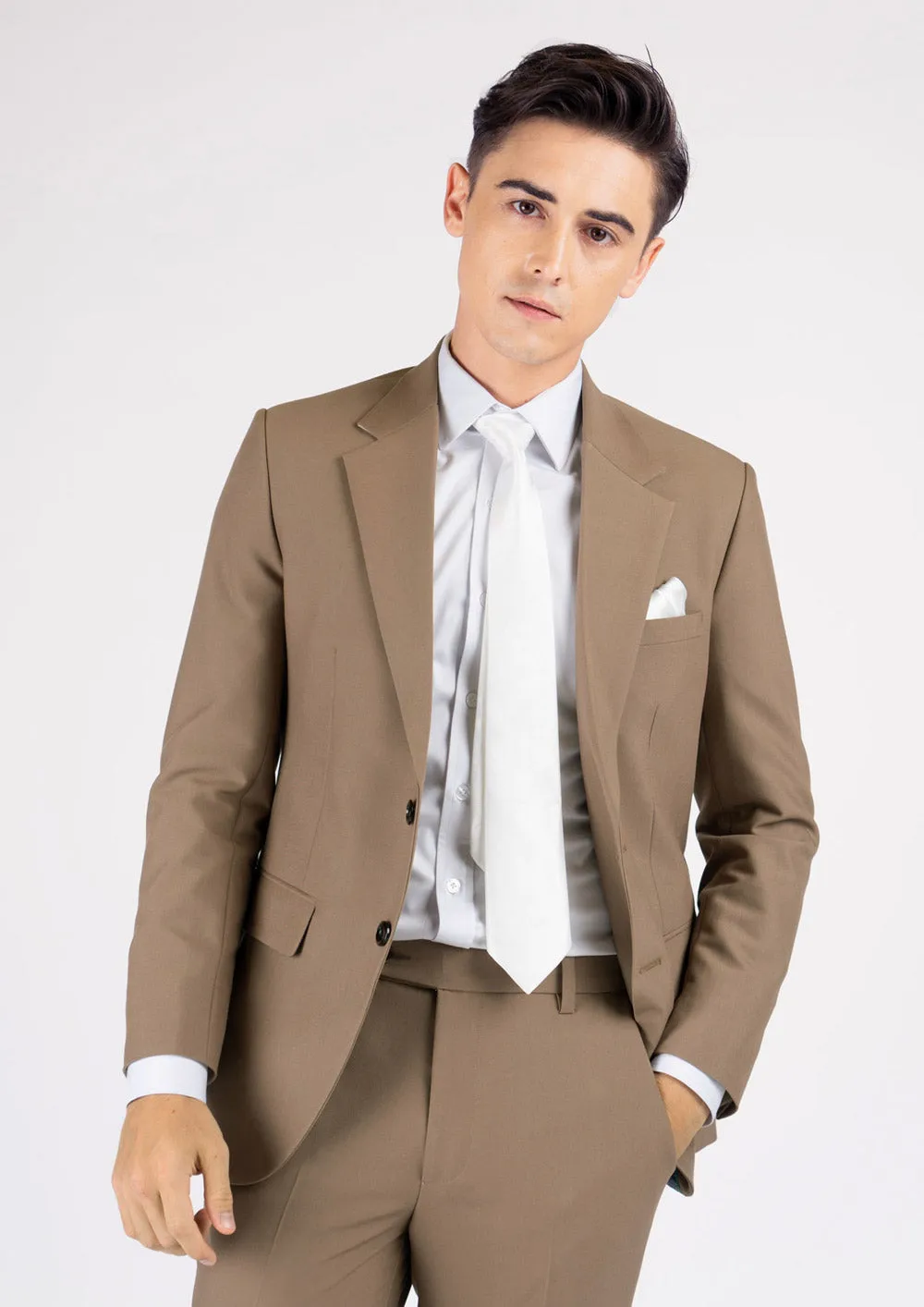 Astor Light Brown Stretch Suit