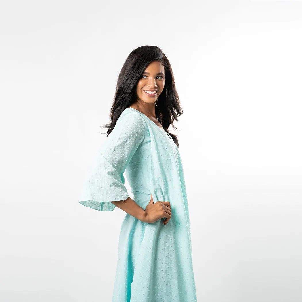 Asymmetric Flared Overlay A-line Dress