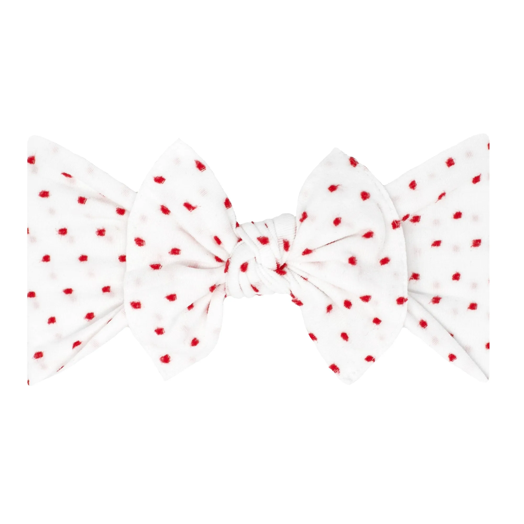 Baby Bling White / Red Shabby Dot Patterned Knot Headband