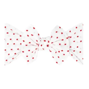 Baby Bling White / Red Shabby Dot Patterned Knot Headband