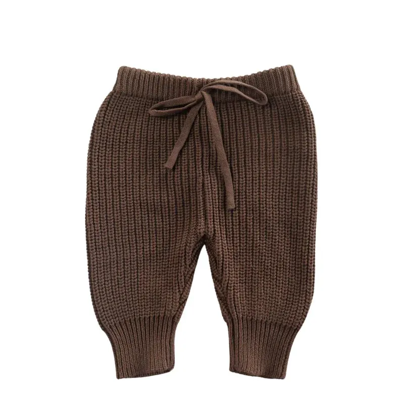 Bare Bebé - Chunky Knit Pants | Chocolate
