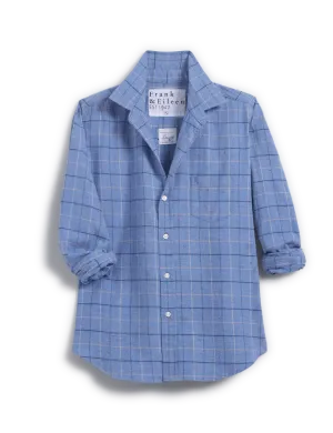 BARRY Light Blue with Black Plaid, Italian Cotton
