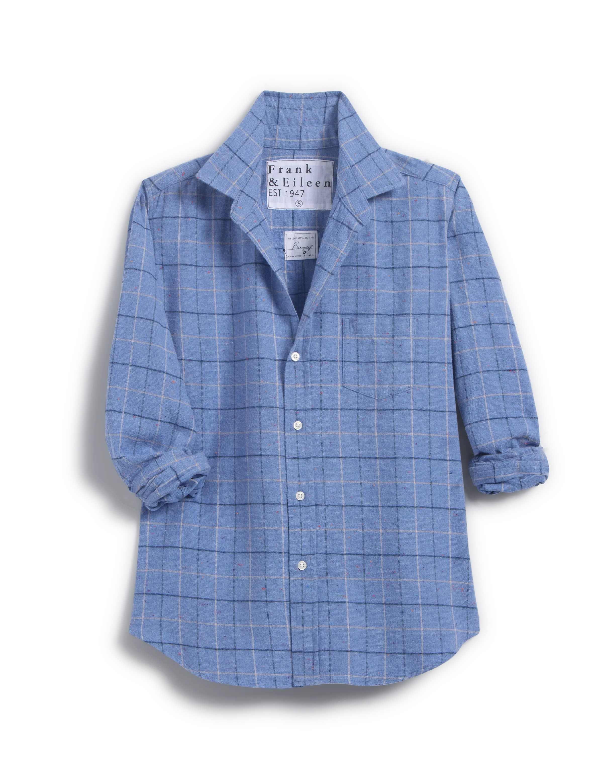 BARRY Light Blue with Black Plaid, Italian Cotton