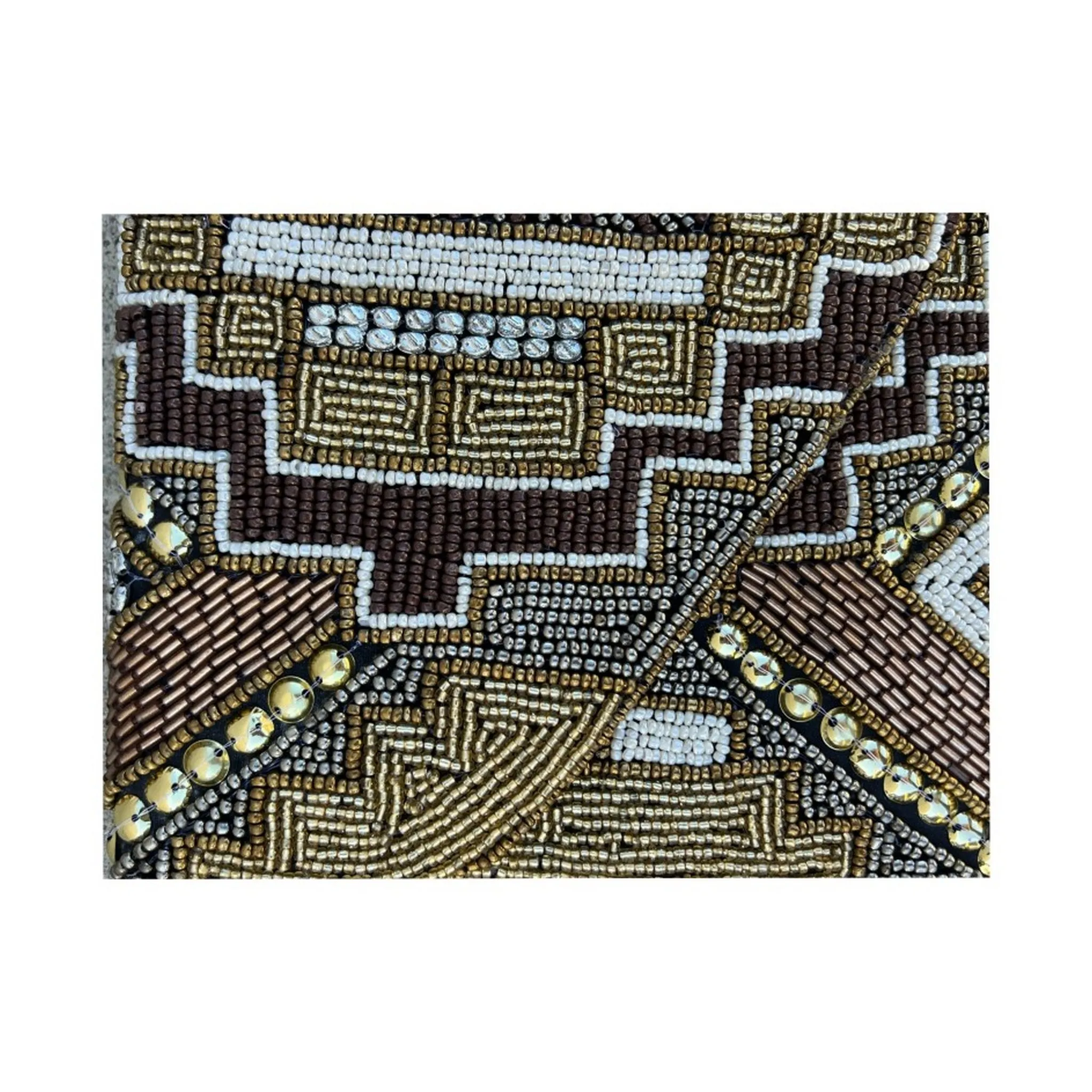 Beaded Briggs Brown Handbag