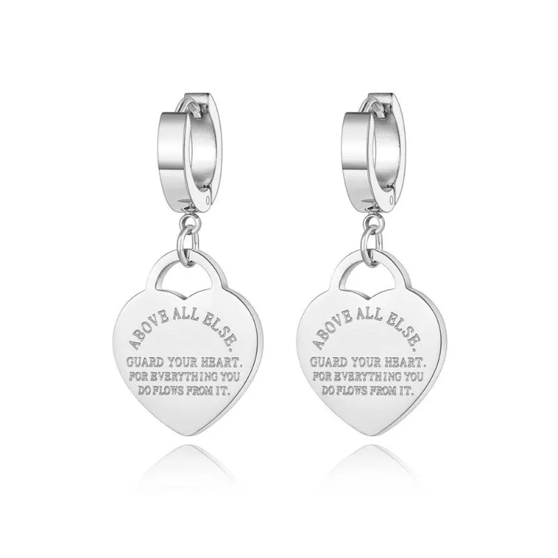 Big Heart Wedding Earrings 18K Gold For Women Jewelry