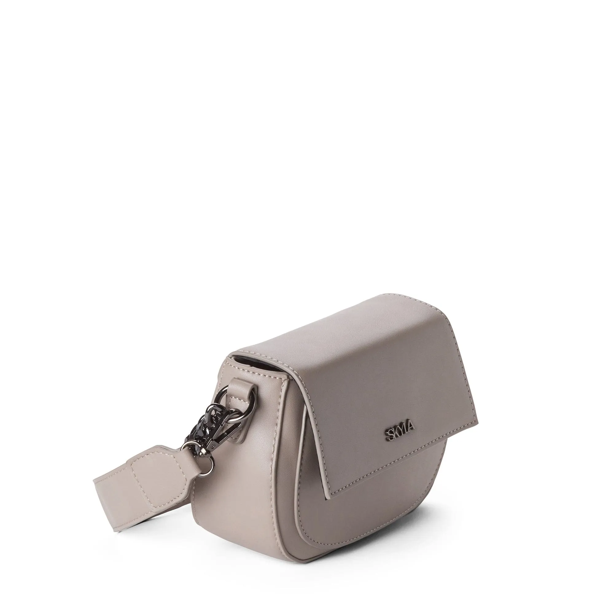 Billie Vegan Leather Crossbody Bag | Stone Grey