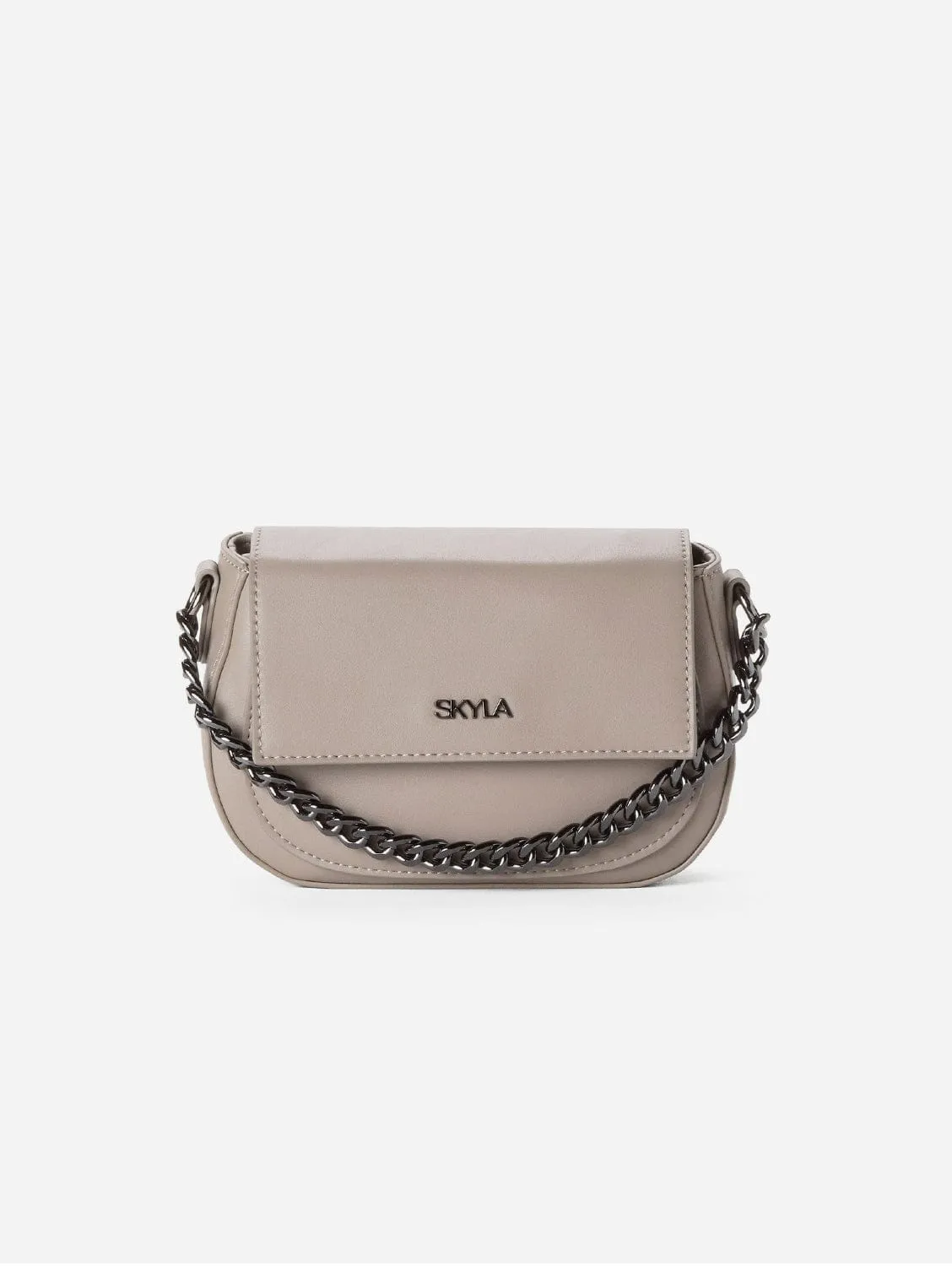 Billie Vegan Leather Crossbody Bag | Stone Grey