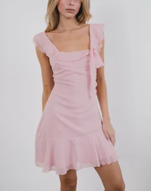 Binita Mini Dress in Chiffon Peony