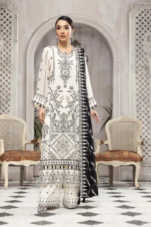 Black And White Salwar Kameez with Embroidery #PF462