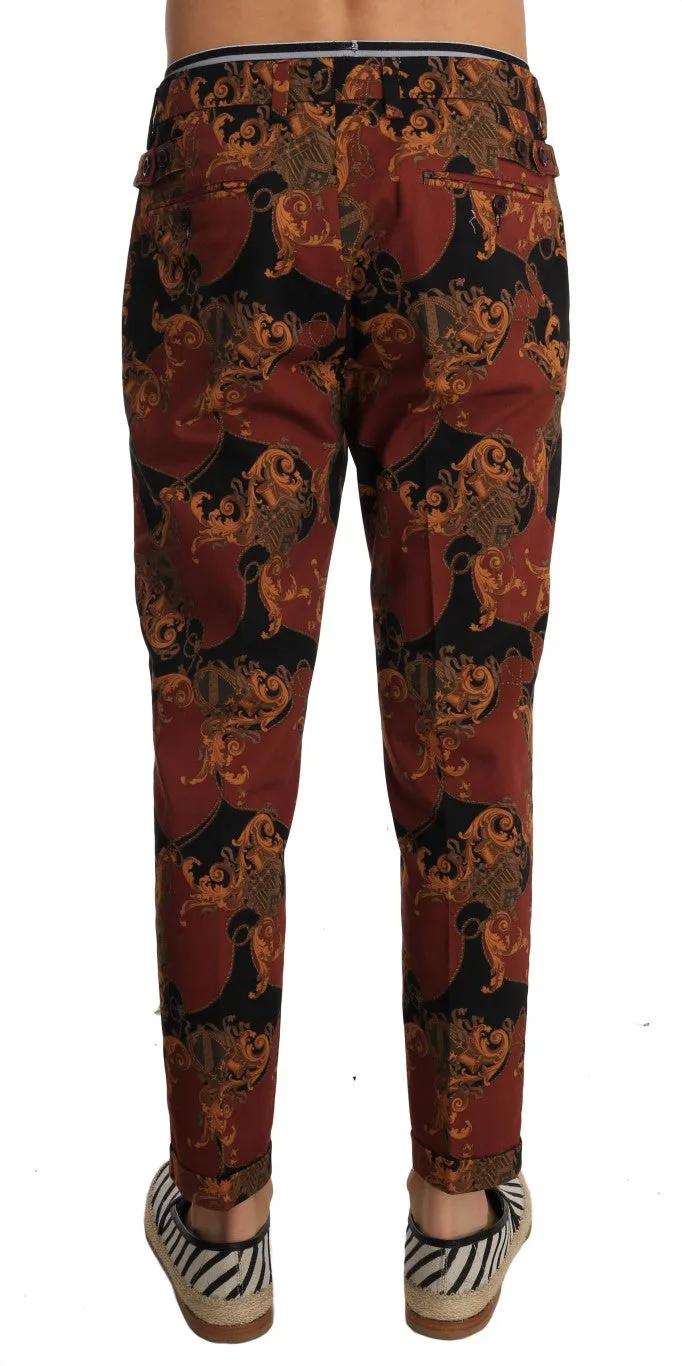 Black Cotton Bordeaux Cropped Pants
