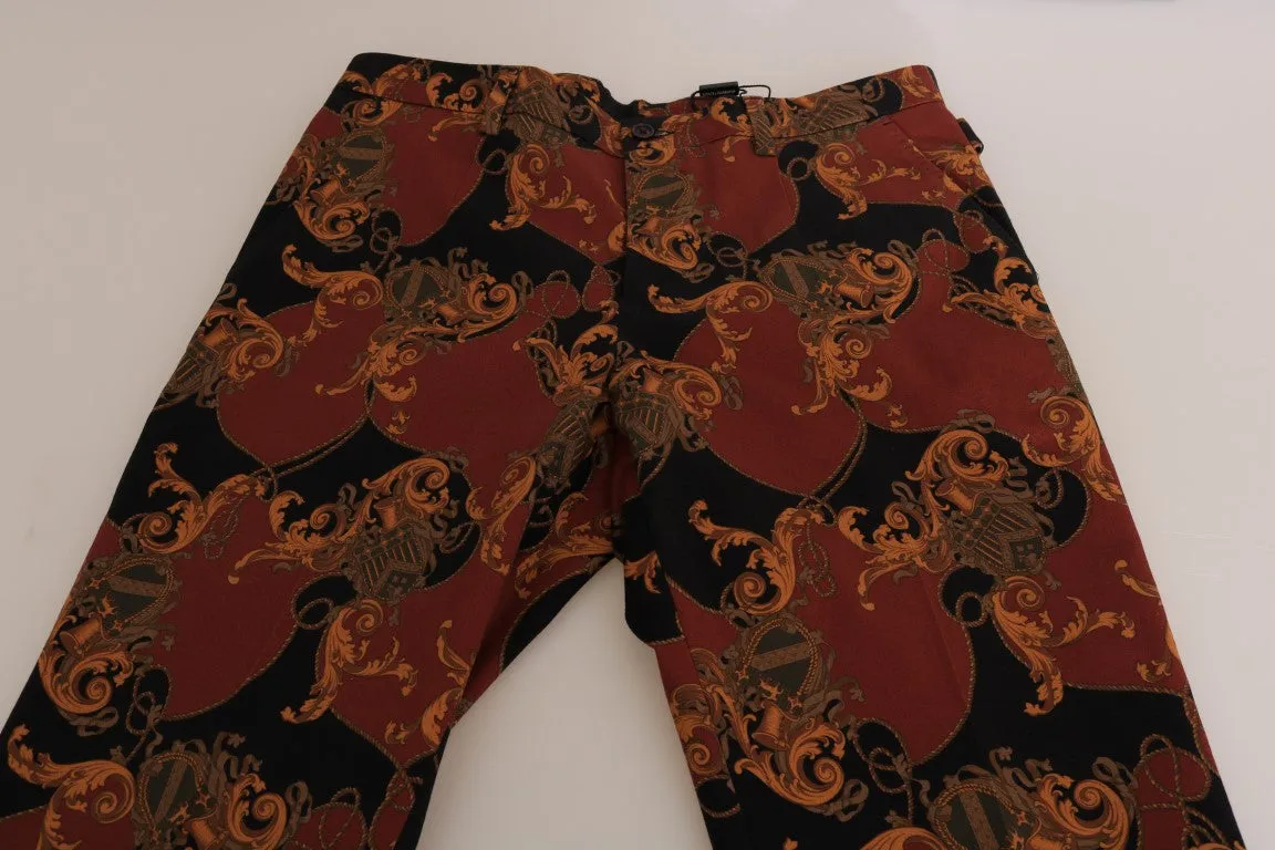 Black Cotton Bordeaux Cropped Pants