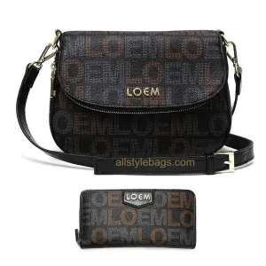 black Loem signature cross-body messenger Shoulder Bag designer inspired