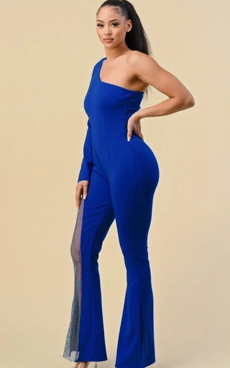 Blue Rhinestone Jumpsuit