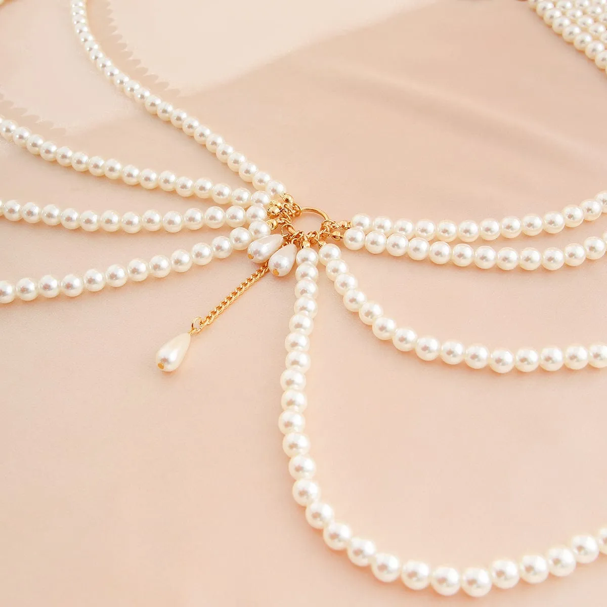 Boho Layered Chunky Pearl Waist Chain