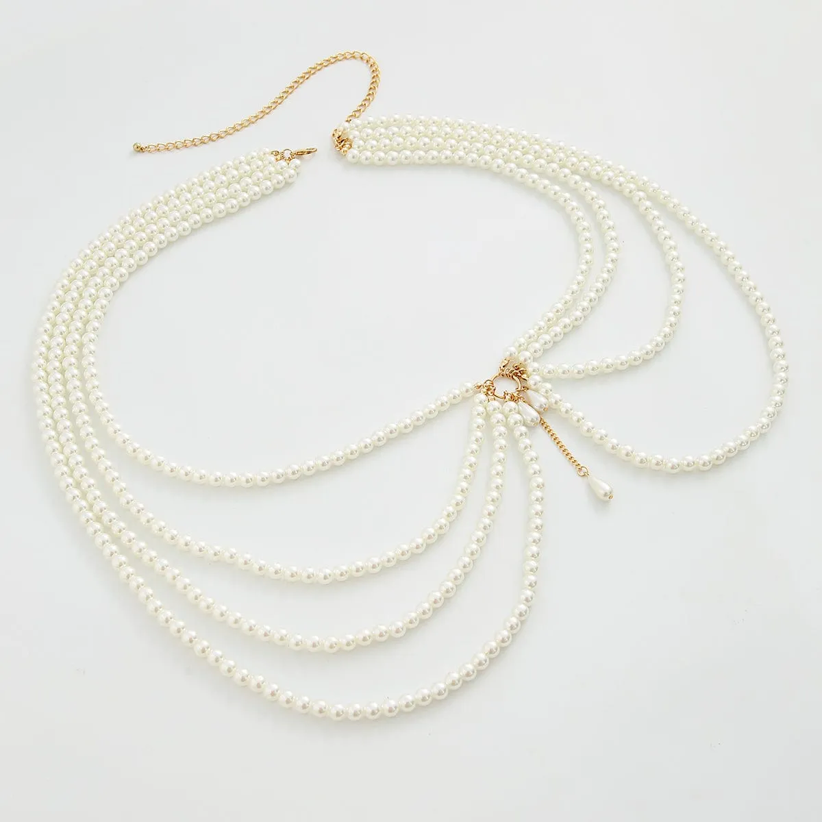 Boho Layered Chunky Pearl Waist Chain