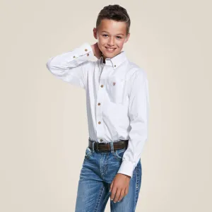 Boys Solid Twill Classic Fit Shirt | 10030162