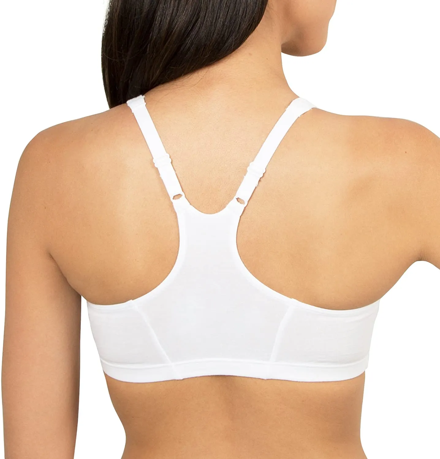 Brand new Fruit of the Loom Women's Shirred Front Built-Up Sports Bra, Sz 44 White