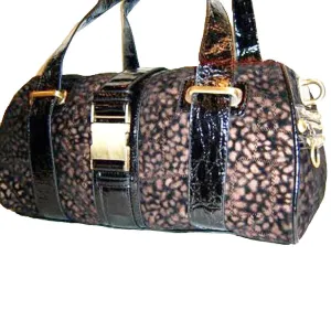 brown crocodile animal print lock suede shoulder bag purse Designer inspired