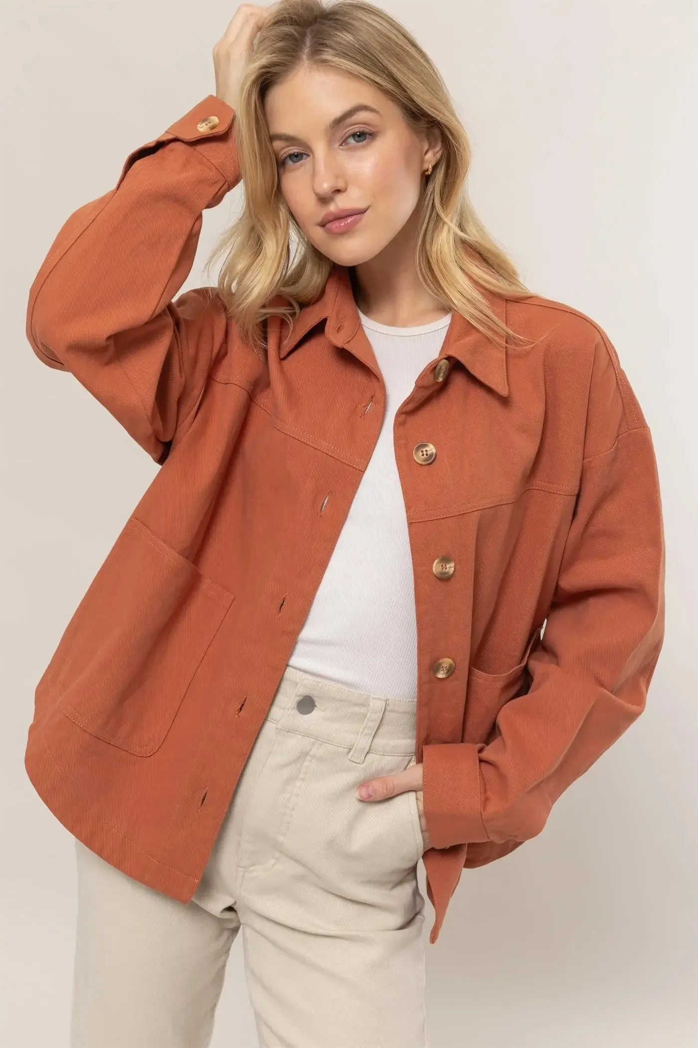 BRUSHED TWILL TRUCKER JACKET