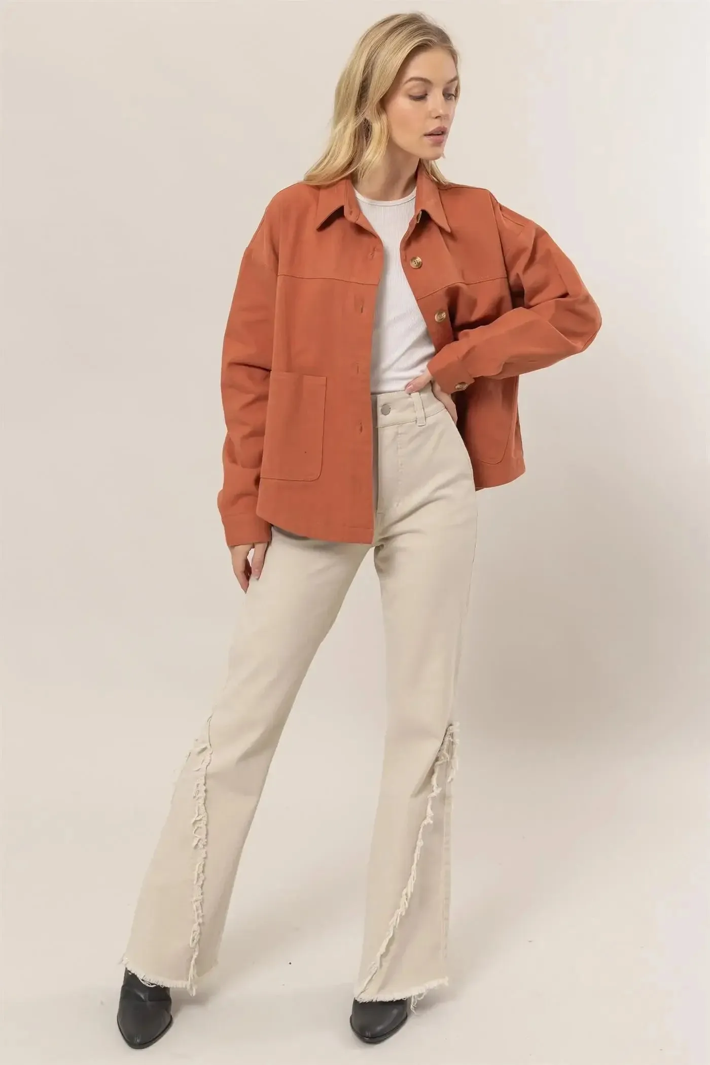 BRUSHED TWILL TRUCKER JACKET