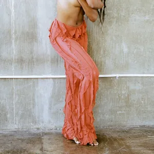 Burnt Orange Lettuce Pants