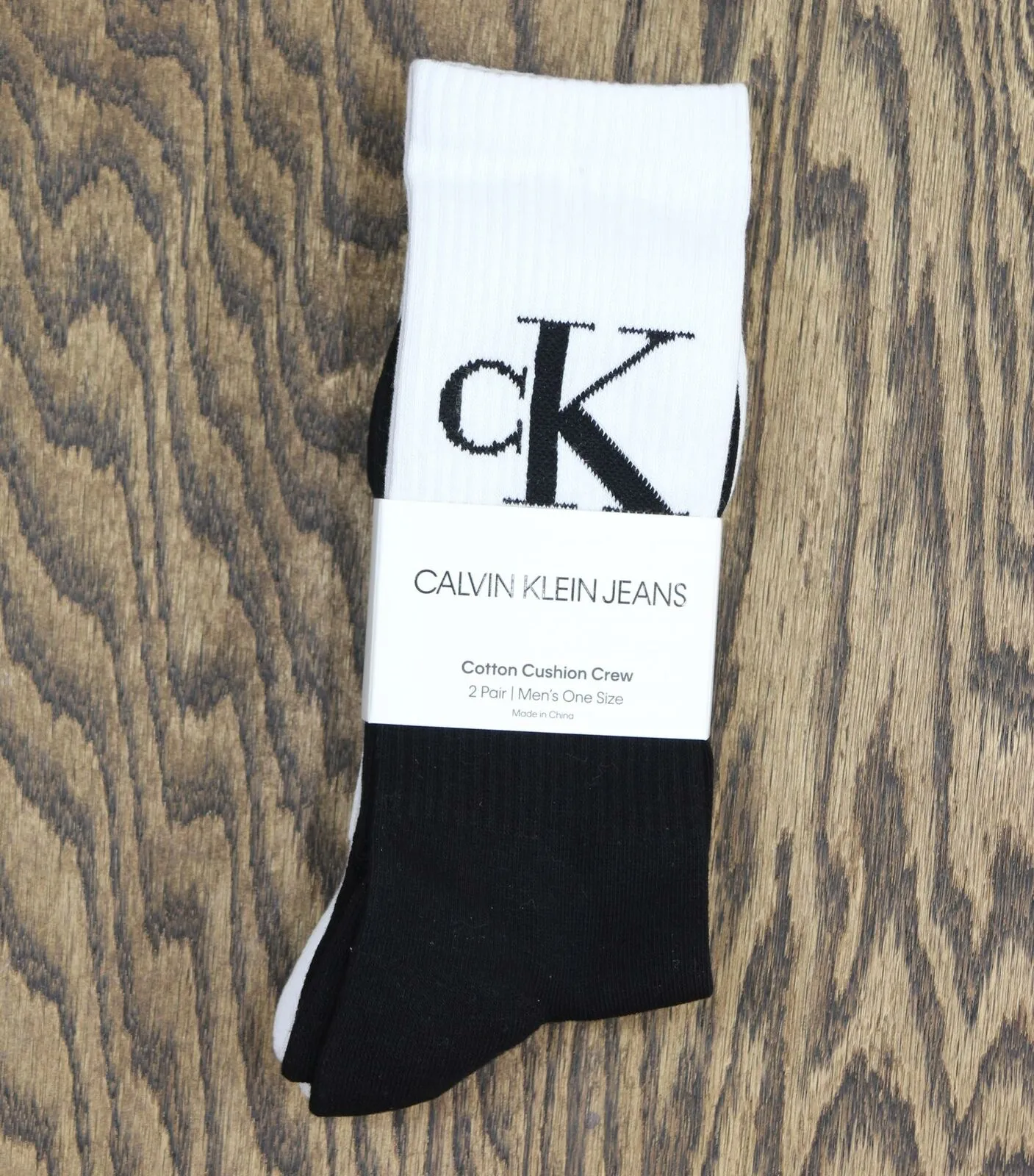 Calvin Klein Jeans Men's 2-Pack Assorted Cotton Cushion Crew Socks