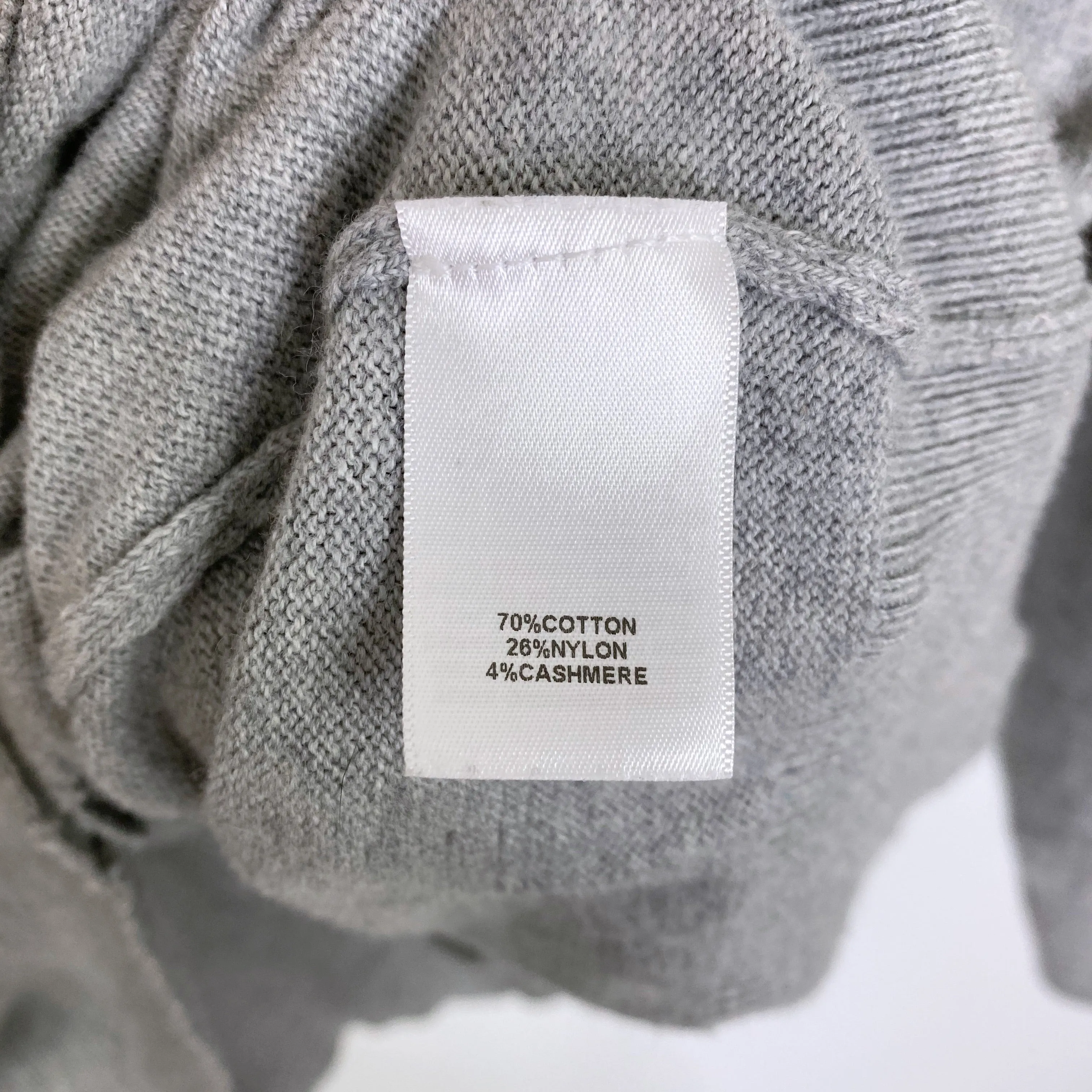 Caslon Gray Floral Appliqué Cotton Cashmere V-Neck Cardigan