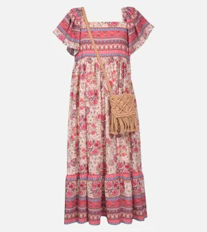 Celeste Flutter Sleeve Maxi Dress with Bag