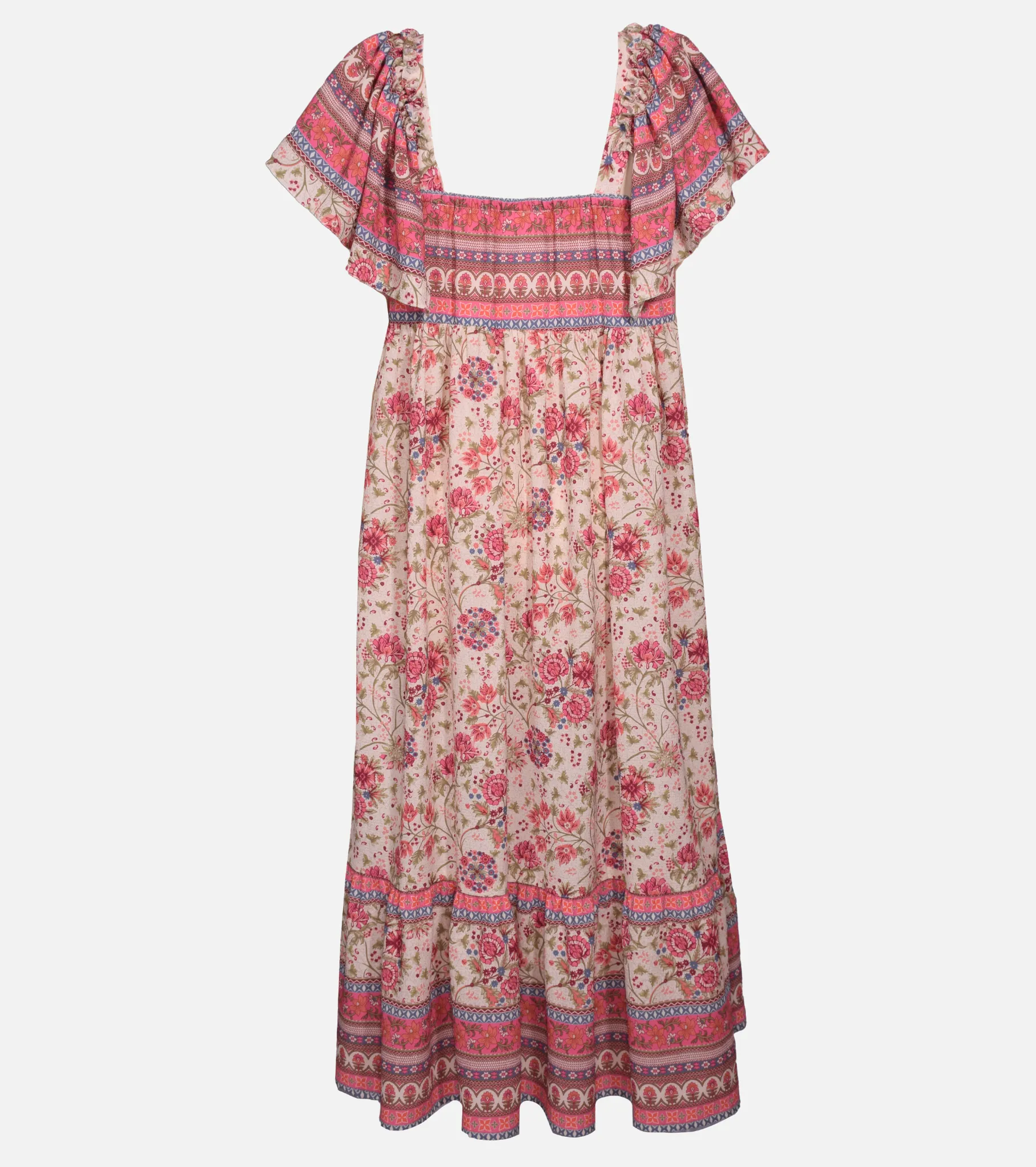 Celeste Flutter Sleeve Maxi Dress with Bag
