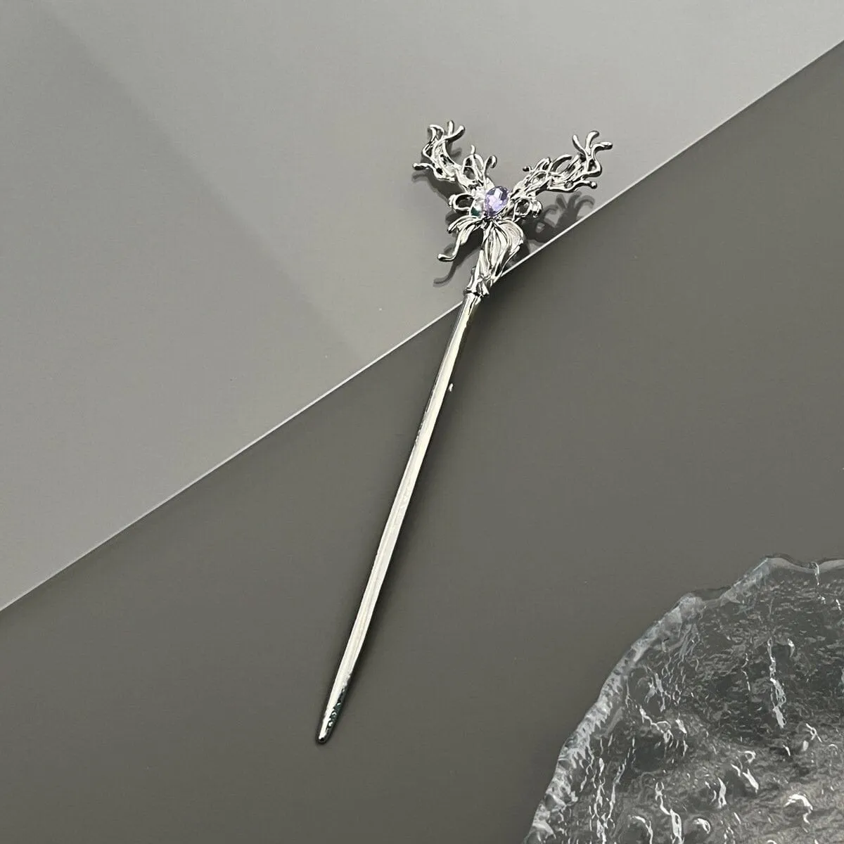 Chic Crystal Inlaid Abstract Butterfly Chignon Hair Fork Hair Pin