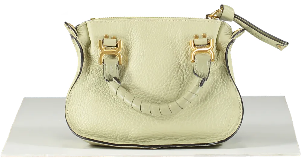 Chloé Sage Green grained leather Mini Marcie Double Carry Bag