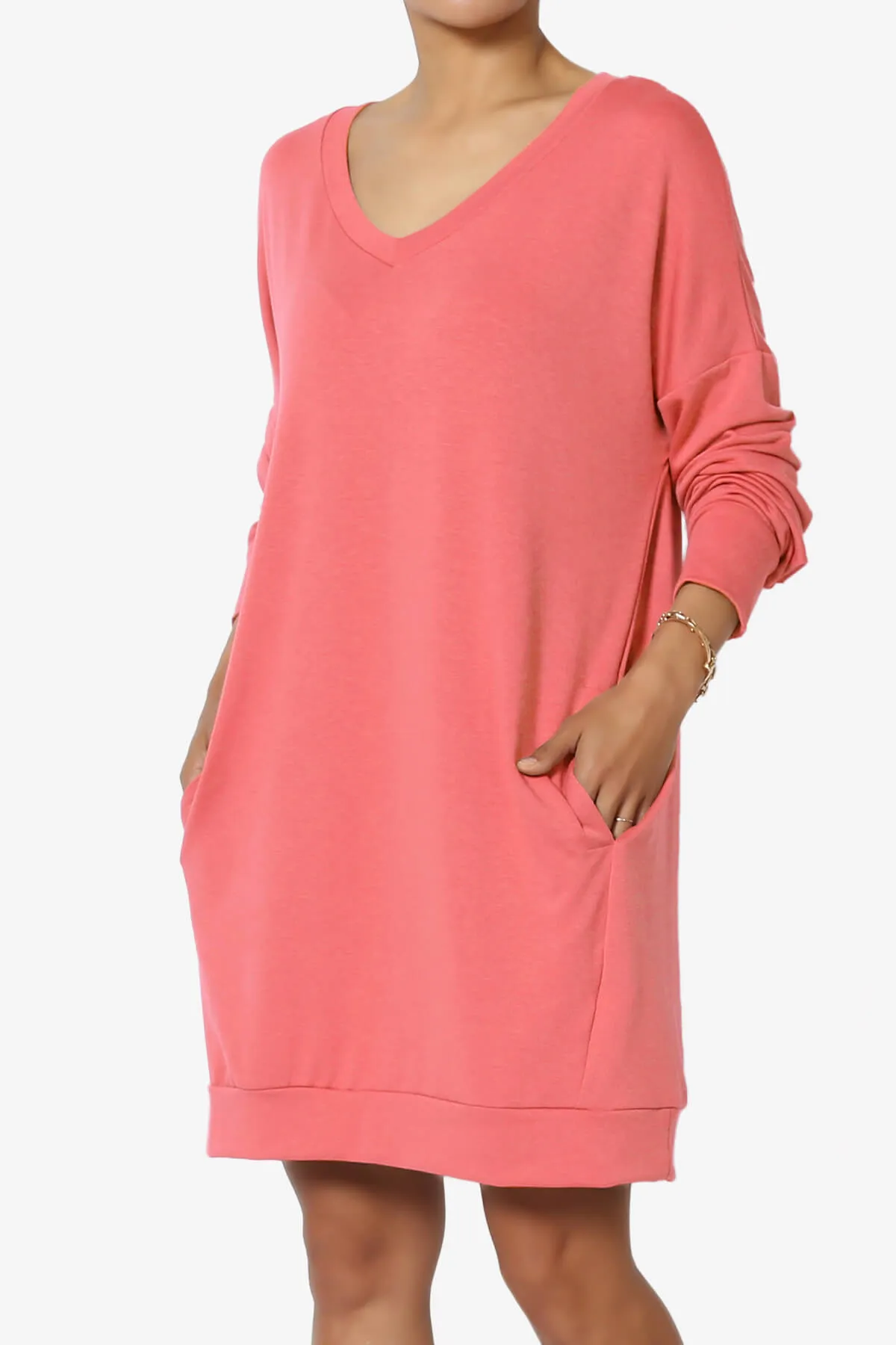 Chrissy V-Neck Pocket Soft Terry Tunic PLUS